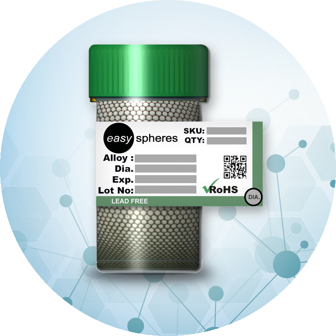 Low temperature solder spheres jar